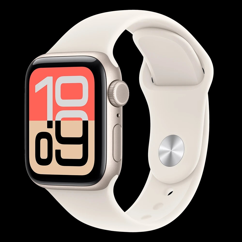 Apple Watch SE GPS + Cellular 40mm Starlight Aluminium Case with Lake Green Sport Loop
