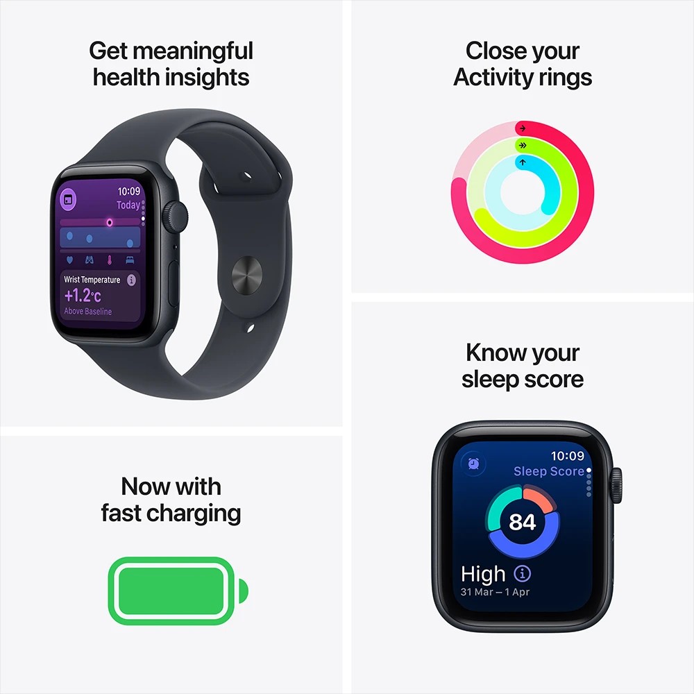 Apple Watch SE GPS + Cellular 40mm Starlight Aluminium Case with Lake Green Sport Loop