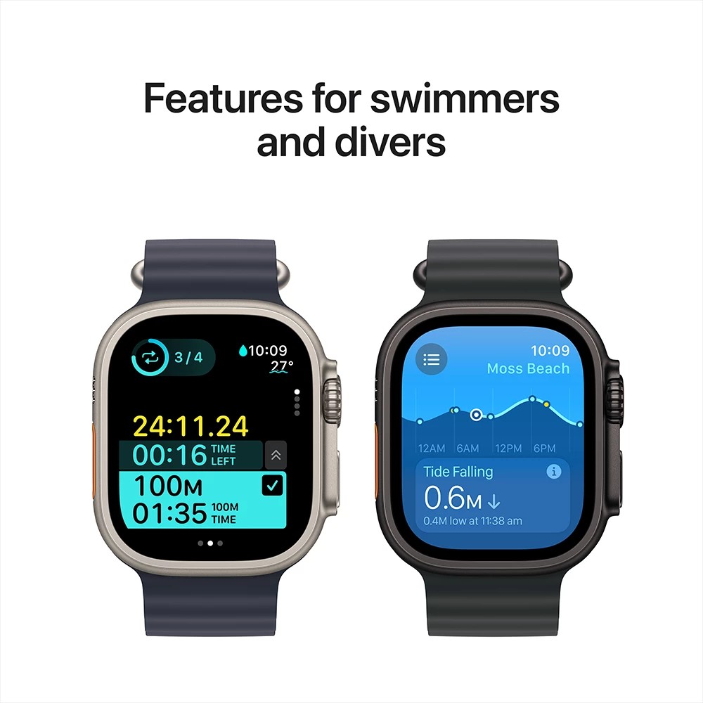 Apple Watch Ultra 2 49mm Black Titanium Case with Black Ocean Band