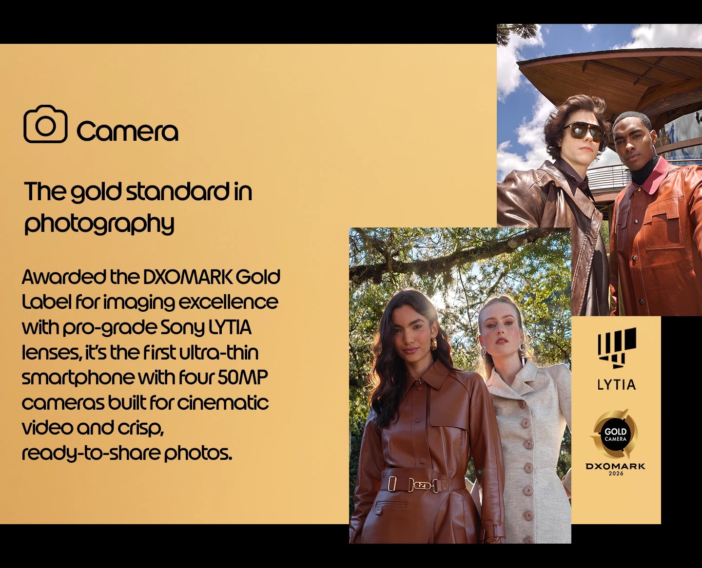 DXOMARK Gold label award for Motorola signature's pro-grade Sony LYTIA camera lenses.