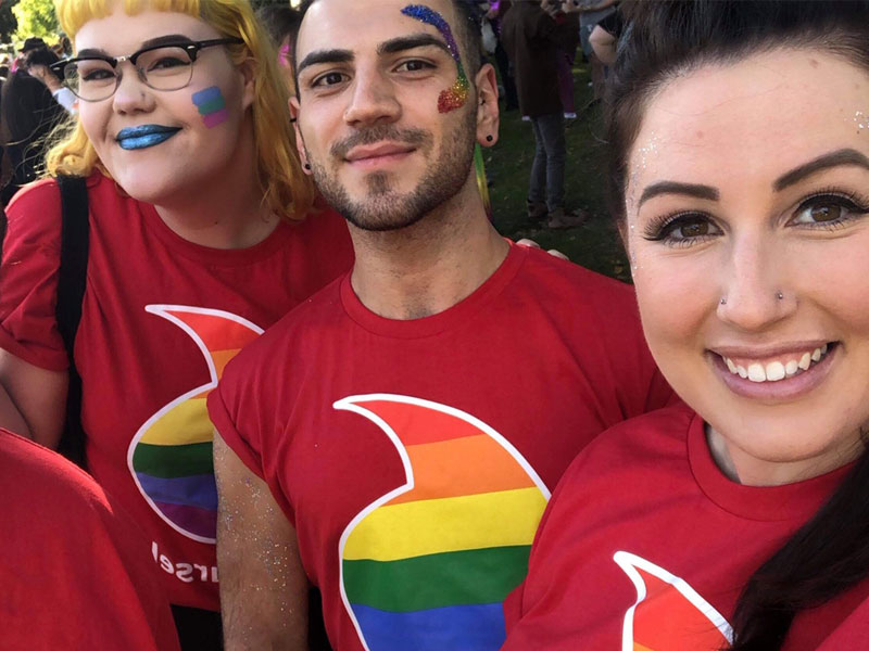 Vodafone celebrating at Adelaide Pride